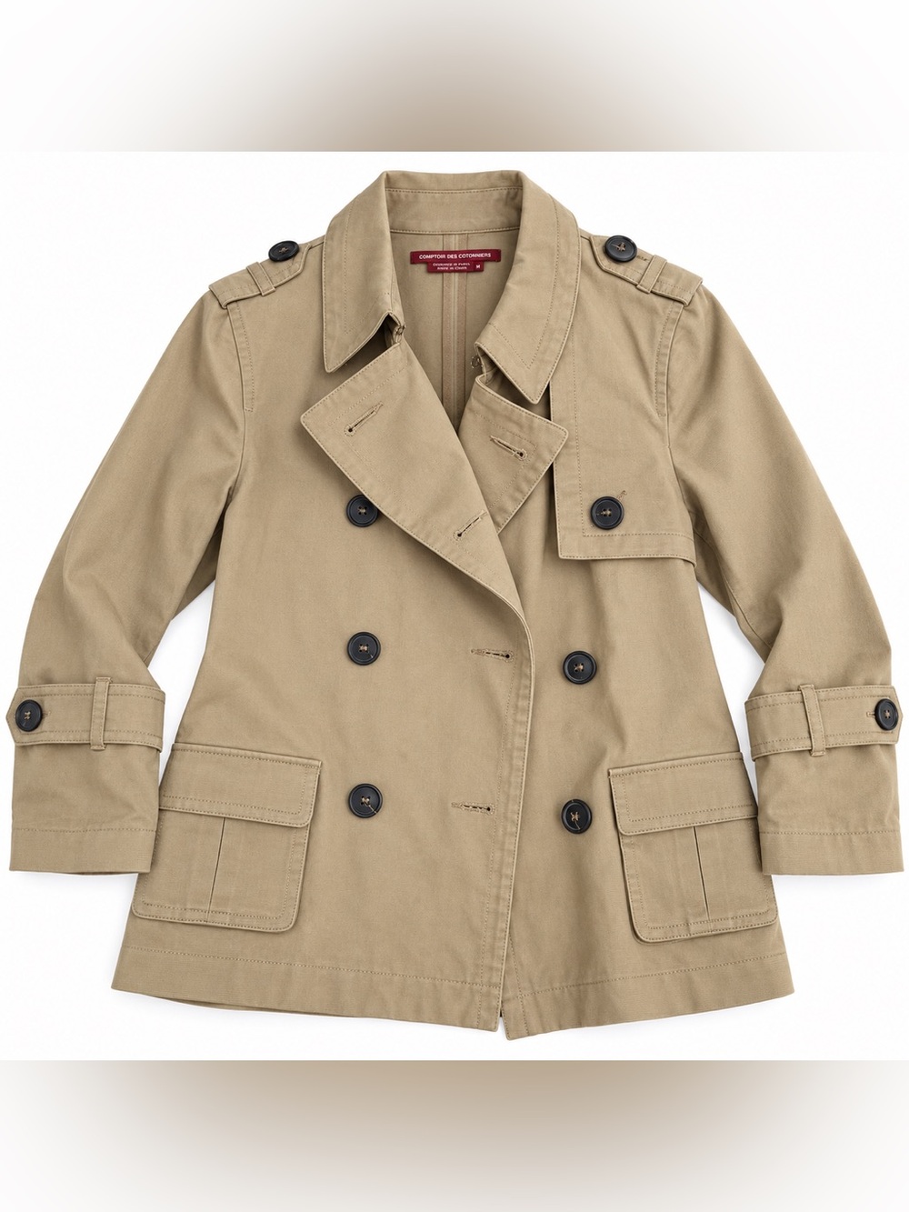 Comptoir des Cotonniers Beige Trench Coat Size 38 Like New